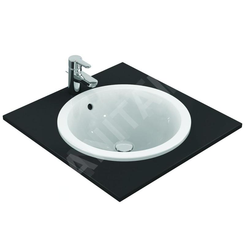 Ideal Standard Connect - Lavabo encastré, diamètre : 480 mm, avec déversoir, blanc E505301 Ideal Standard Connect - Lavabo encastré, diamètre : 480 mm, avec déversoir, blanc E505301