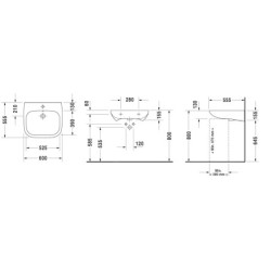 Duravit D-Code - Lavabo Med, 600x555 mm, avec 1 trou, blanc alpin 23126000002