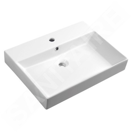 Sapho Kare - Meuble-lavabo Kare 600x460 mm, avec un trou pour robinet, blanc 17060
