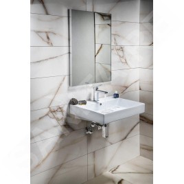 Sapho Kare - Meuble-lavabo Kare 600x460 mm, avec un trou pour robinet, blanc 17060