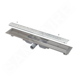 Alcadrain Douchegoten - Bac à douche Antivandale 650 mm, avec grille, écoulement vertical, tapis en acier inoxydable