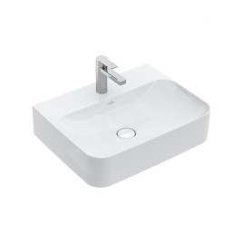Villeroy & Boch Finion - Vasque avec trop-plein dissimulé, 600x470 mm, avec CeramicPlus, blanc alpin 416864R1