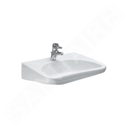 Laufen Rehab - Lavabo adapté aux personnes à mobilité réduite 660x550 mm, sans trou pour mitigeur, sans trop-plein, blanc
