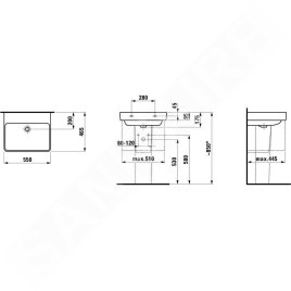 Laufen Pro S - Lavabo, 550x465 mm, sans trou pour robinetterie, sans trop-plein, avec LCC, blanc H8109624001421