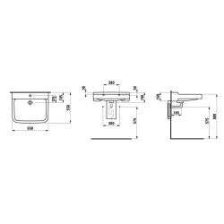 Laufen Pro Liberty - Lavabo, 650x550 mm, 1 trou robinetterie, sans trop-plein, blanc H8119530001561