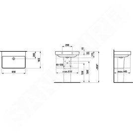 Laufen Pro S - Lavabo 650x465 mm, sans trou pour robinetterie, sans trop-plein, blanc H8109640001421