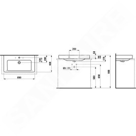Laufen Pro S - Lavabo, 850x460 mm, 1 trou pour robinetterie, blanc H8139650001041
