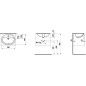 Laufen Pro - Lavabo encastré, 560x440 mm, 1 trou pour robinetterie, blanc H8139510001041