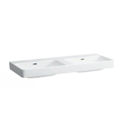 Laufen Pro S - Double-lavabo 1200x465 mm, sans trou pour robinetterie, avec LCC, blanc H8149664001091