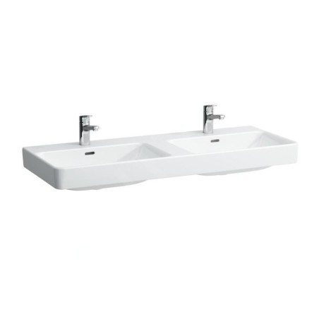 Laufen Pro S - Double-lavabo 1200x465 mm, 2 trous pour robinetterie, avec LCC, blanc H8149664001041