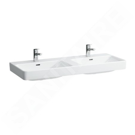 Laufen Pro S - Double-lavabo 1200x465 mm, 2 trous pour robinetterie, blanc H8149660001041
