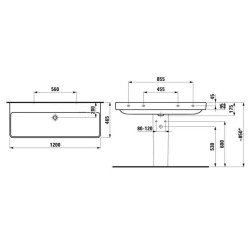 Laufen Pro S - Lavabo, 1200x430 mm, sans trou pour mitigeur, blanc H8149650001091