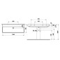 Laufen Pro S - Lavabo, 1200x430 mm, sans trou pour mitigeur, blanc H8149650001091 Laufen Pro S - Lavabo, 1200x430 mm, sans trou pour mitigeur, blanc H8149650001091