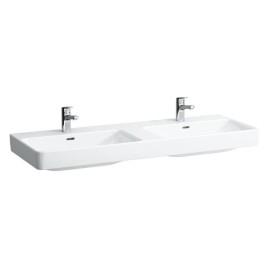 Laufen Pro S - Double-lavabo 1300x460 mm, 6 trous pour robinetterie, blanc H8149680001081
