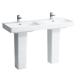 Laufen Pro S - Double-lavabo 1300x460 mm, 2 trous pour robinetterie, avec LCC, blanc H8149684001041