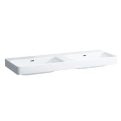 Laufen Pro S - Double-lavabo 1300x460 mm, sans trou pour robinetterie, avec LCC, blanc H8149684001091