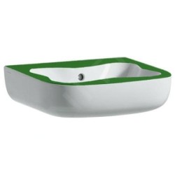 Laufen Florakids - Lave-mains, 450x410 mm, 1 trou pour robinetterie, blanc/vert H8150310721041