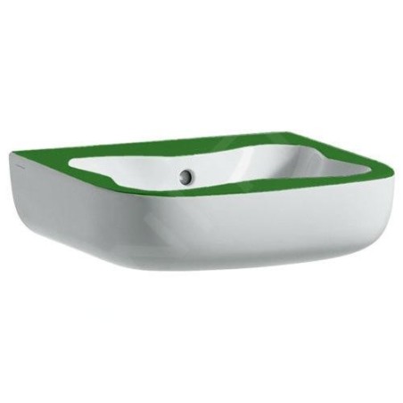 Laufen Florakids - Lave-mains, 450x410 mm, 1 trou pour robinetterie, blanc/vert H8150310721041