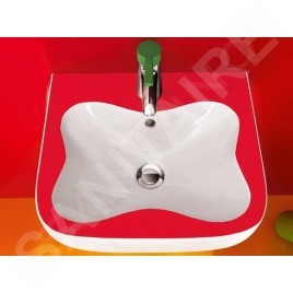 Laufen Florakids - Lave-mains, 450x410 mm, 1 trou pour robinetterie, blanc/rouge H8150310621041