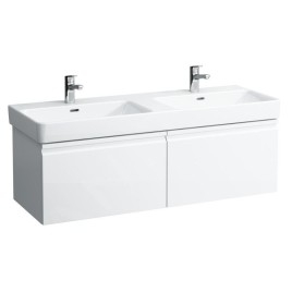 Laufen Pro S - Double-lavabo 1300x460 mm, 6 trous pour robinetterie, avec LCC, blanc H8149684001081