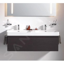 Laufen Pro S - Double-lavabo 1300x460 mm, 6 trous pour robinetterie, avec LCC, blanc H8149684001081