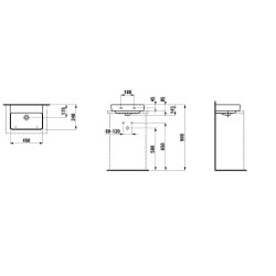 Laufen Pro S - Lavabo 450x340 mm, sans ouverture pour mitigeur, sans trop-plein, blanc H8169610001421