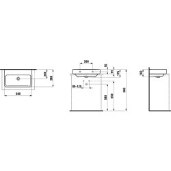 Laufen Pro S - Lavabo Compact, 600x380 mm, sans trou pour robinetterie, blanc H8179590001091