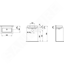 Laufen Pro S - Lavabo Compact, 600x380 mm, sans trou pour robinetterie, sans trop-plein, blanc H8179590001421