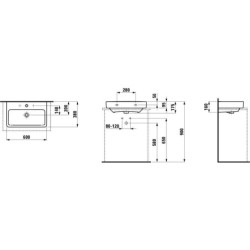 Laufen Pro S - Lavabo Compact, 600x380 mm, 1 trou pour robinetterie, blanc H8179590001041
