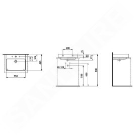 Laufen Pro S - Lavabo, 550x465 mm, 1 trou pour robinetterie, blanc H8169620001041