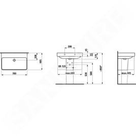 Laufen Pro S - Lavabo 700x465 mm, sans trou pour robinetterie, sans trop-plein, blanc H8169670001421