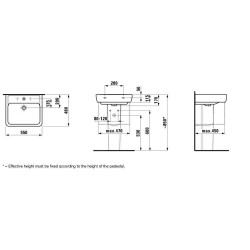 Laufen Pro - Lavabo, 550x480 mm, 1 trou pour robinetterie, blanc H8189510001041