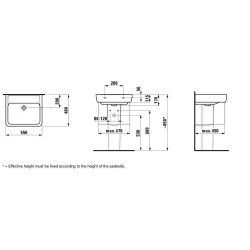 Laufen Pro - Lavabo 550x480 mm, sans trou pour robinetterie, blanc H8189510001091