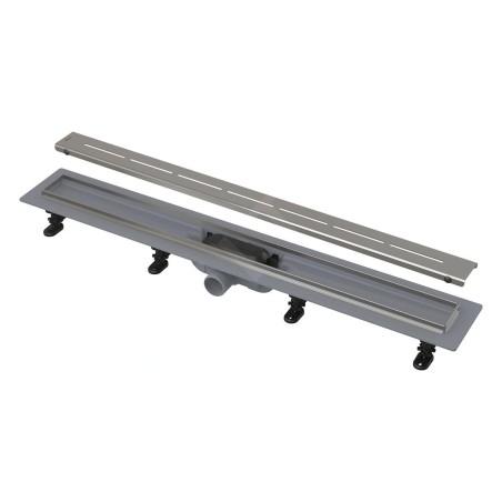 Alcadrain Douchegoten - Bac à douche Simple 650 mm, avec rebord en acier inoxydable, avec grille, tapis en acier inoxydable