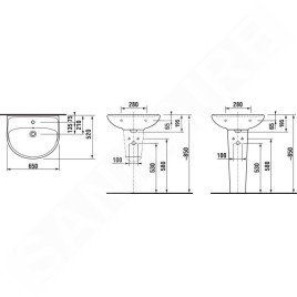 Jika Lyra plus - Lavabo, 650x520 mm, avec trop-plein, blanc H8143840001091