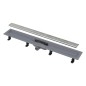 Alcadrain Douchegoten - Bac à douche Simple 550 mm, avec bord pour grille perforée, grille incluse, tapis en acier inoxydable