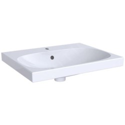 Geberit Acanto - Lavabo 600x482 mm, avec 1 trou, avec trop-plein, avec KeraTect, blanc 500.620.01.8