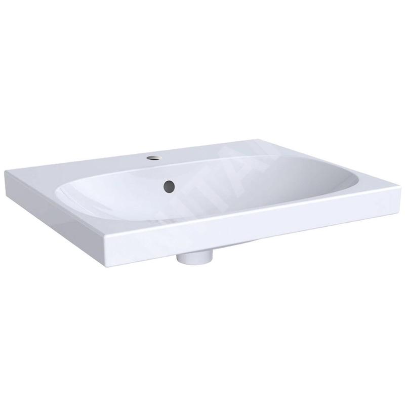 Geberit Acanto - Lavabo 600x482 mm, avec 1 trou, avec trop-plein, avec KeraTect, blanc 500.620.01.8 Geberit Acanto - Lavabo 600x482 mm, avec 1 trou, avec trop-plein, avec KeraTect, blanc 500.620.01.8