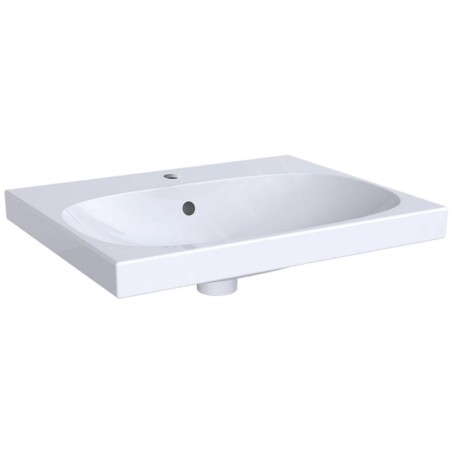 Geberit Acanto - Lavabo 600x482 mm, avec 1 trou, avec trop-plein, avec KeraTect, blanc 500.620.01.8