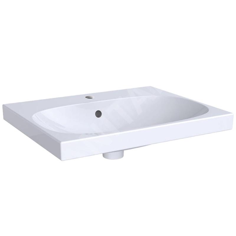 Geberit Acanto - Lavabo 600x482 mm, avec 1 trou, avec trop-plein, blanc 500.620.01.2