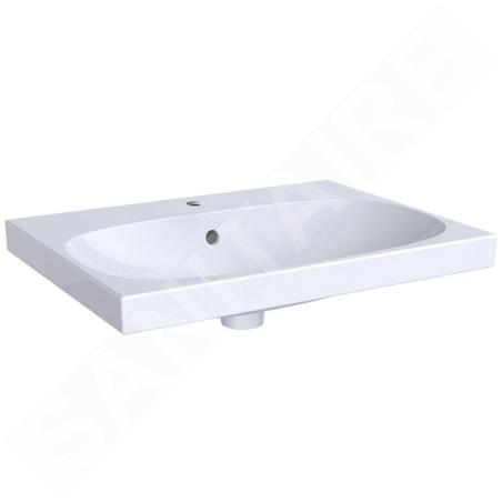 Geberit Acanto - Lavabo 650x482 mm, avec 1 trou, avec trop-plein, avec KeraTect, blanc 500.621.01.8