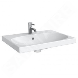 Geberit Acanto - Lavabo 650x482 mm, avec 1 trou, avec trop-plein, avec KeraTect, blanc 500.621.01.8