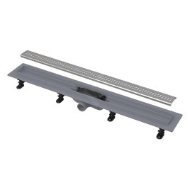 Alcadrain Douchegoten - Bac à douche Simple 550 mm, avec bord pour grille perforée, grille incluse, tapis en acier inoxydable