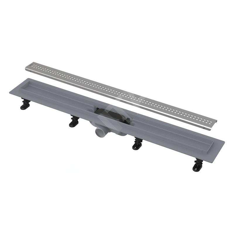 Alcadrain Douchegoten - Bac à douche Simple 550 mm, avec bord pour grille perforée, grille incluse, tapis en acier inoxydable