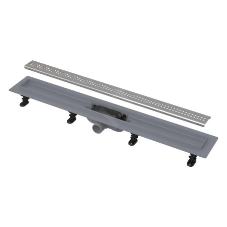 Alcadrain Douchegoten - Bac à douche Simple 550 mm, avec bord pour grille perforée, grille incluse, tapis en acier inoxydable