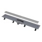 Alcadrain Douchegoten - Bac à douche Simple 650 mm, avec bord pour grille perforée, grille incluse, tapis en acier inoxydable