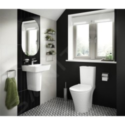 Ideal Standard Connect Air - Lavabo Cube, 400x350x160 mm, avec déversoir,  ouverture pour mitigeur, avec Ideal Plus, blanc