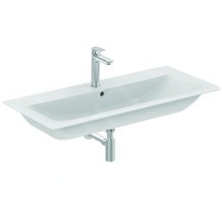 Ideal Standard Connect Air - Double lavabo d’ameublement, 1.040x460x160 mm, avec déversoir, avec Ideal Plus, blanc E0274MA