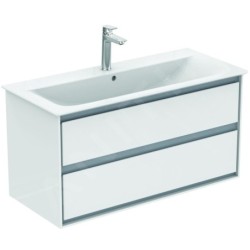 Ideal Standard Connect Air - Double lavabo d’ameublement, 1.040x460x160 mm, avec déversoir, avec Ideal Plus, blanc E0274MA