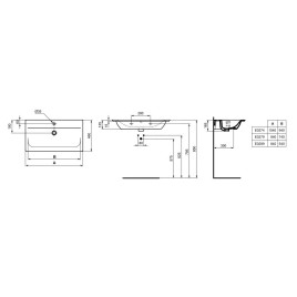Ideal Standard Connect Air - Lavabo à encastrer 1040x460x160 mm, un trou pour mitigeur, blanc E027401